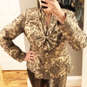 Leopard print jacket by Rickie Freeman Teri Jon